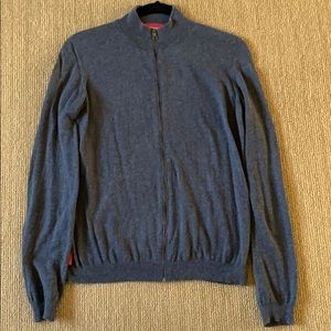 Prada gray zip front sweater